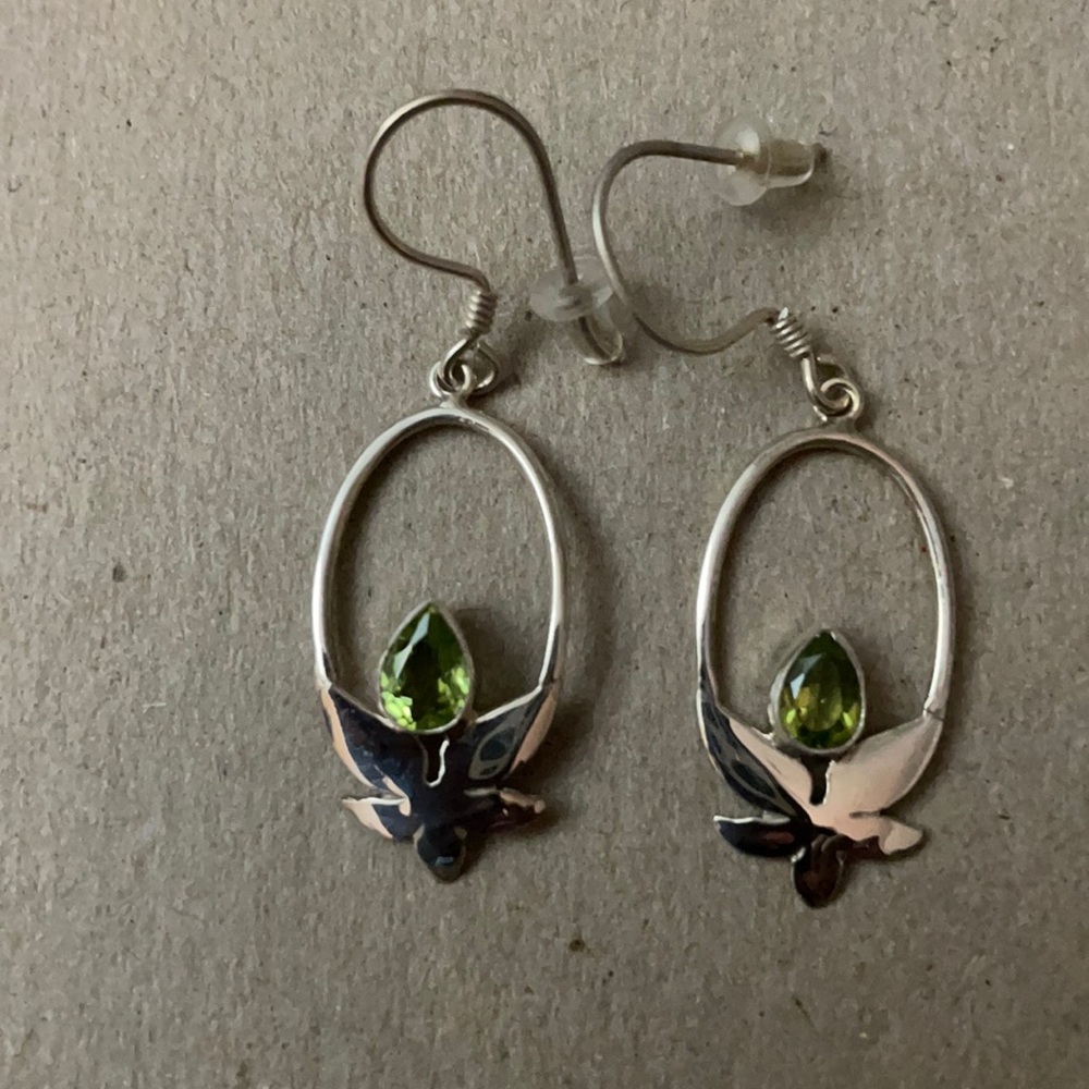 Sterling silver peridot earrings NWT